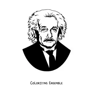 Image à colorier d'un portrait d'Albert Einstein