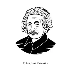 Image à colorier d'un portrait facile d'Albert Einstein