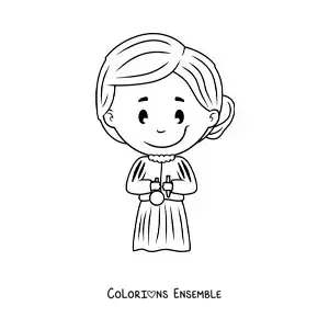 Image à colorier d'un dessin de Marie Curie