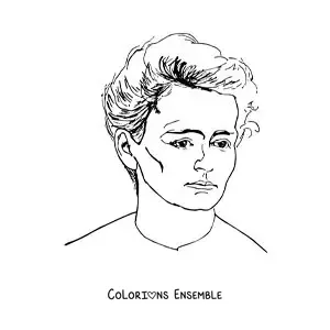 Image à colorier d'un portrait de Marie Curie