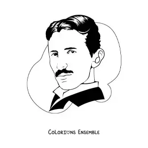 Image à colorier de Nikola Tesla