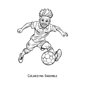 Image à colorier d’une caricature de Neymar