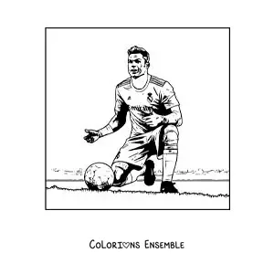 Image à colorier de Cristiano Ronaldo en colère pendant un match de football