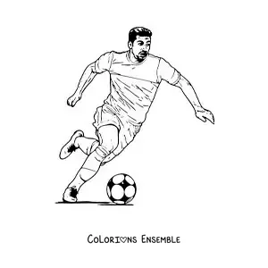 Image à colorier de Luis Suárez en train de jouer au football