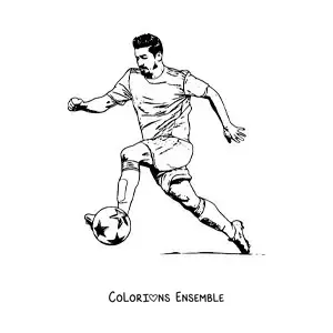 Image à colorier de Luis Suárez marquant un but