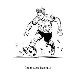 Image à colorier de Kevin De Bruyne en train de jouer au football