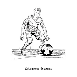 Image à colorier de Kevin De Bruyne pendant un match de football