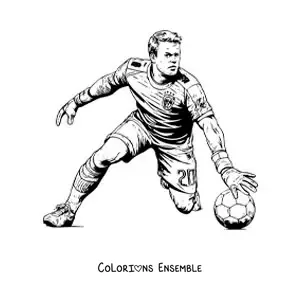 Image à colorier du gardien Manuel Neuer version dessin animé