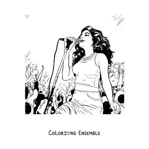 Coloriage de Selena Gomez en concert