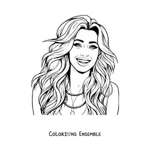 Coloriage de Miley Cyrus façon dessin animé dans Hannah Montana