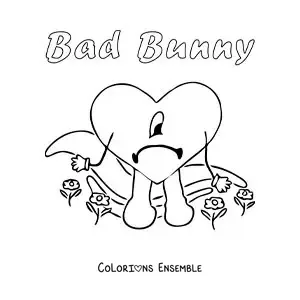 Coloriage de l’album de Bad Bunny Un Verano Sin Ti