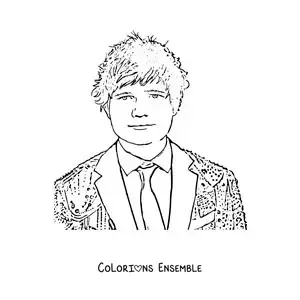 Coloriage d’Ed Sheeran version dessin animé