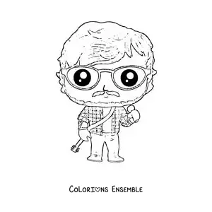 Coloriage d’une figurine Funko Pop d’Ed Sheeran