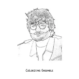 Coloriage d’un portrait réaliste au crayon d’Ed Sheeran