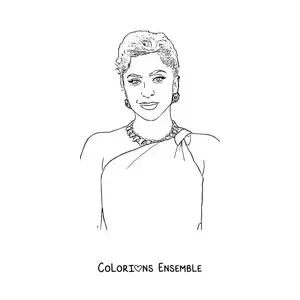 Coloriage d’un portrait facile de Lady Gaga dans un style réaliste