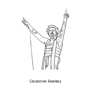 Coloriage de Harry Styles en train de chanter dans un style réaliste