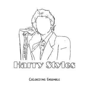 Coloriage d’une silhouette de Harry Styles en train de chanter