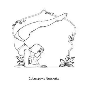 Image à colorier d'une femme qui fait du yoga