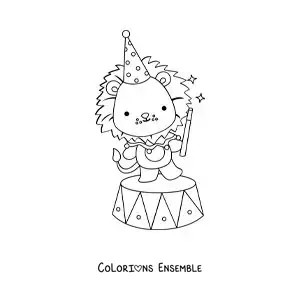 Image à colorier d’un dompteur de cirque animé