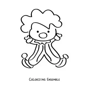 Image à colorier d’un clown de cirque animé