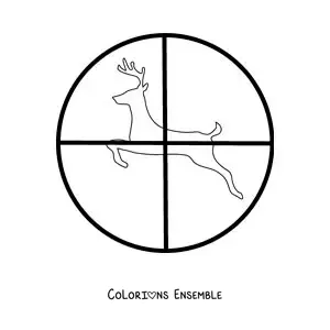 Image à colorier d’un symbole de chasse au cerf