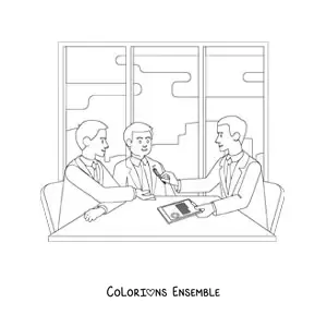 Image à colorier d'un avocat signant un contrat