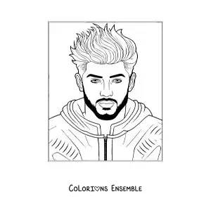 Coloriage de Zayn Malik en version animée