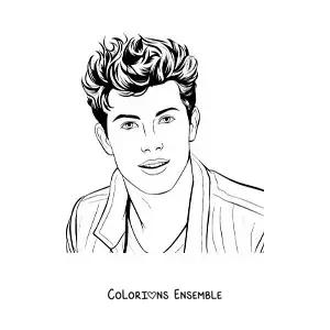 Coloriage de Shawn Mendes en version animée