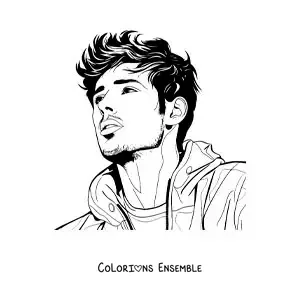 Coloriage d'un portrait de Sebastián Yatra