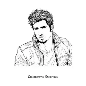 Coloriage de Sebastián Yatra en version animée