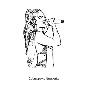 Coloriage de Karol G qui chante en concert