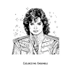 Coloriage d'un portrait réaliste de Michael Jackson