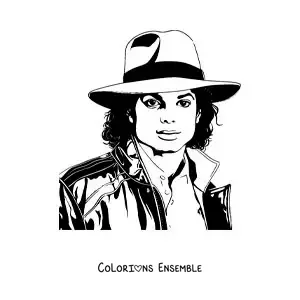 Coloriage du visage de Michael Jackson