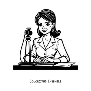 Coloriage d'une journaliste à la télévision