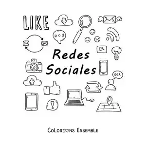 Coloriage de symboles des réseaux sociaux comme moyen de communication de masse