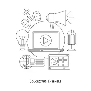 Coloriage des réseaux sociaux et des technologies de l'information et de la communication