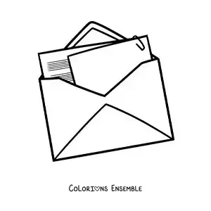 Coloriage d'une lettre dans une enveloppe