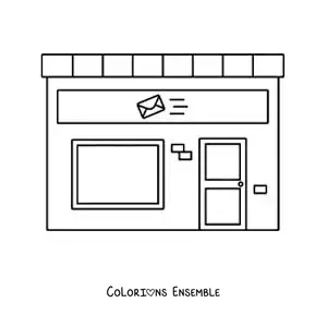 Coloriage d'un bureau de poste