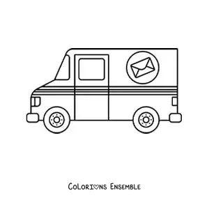 Coloriage d'un camion du service postal