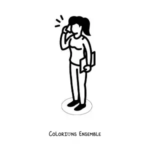 Coloriage d'une femme qui parle au téléphone