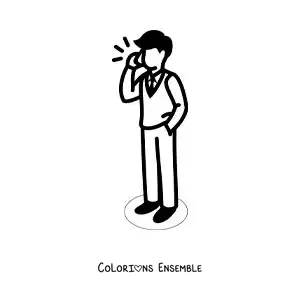 Coloriage d'un homme qui parle au téléphone