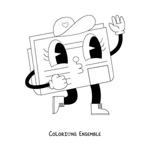 Image à colorier d'un dessin de journal animé