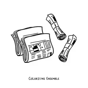Image à colorier de journaux imprimés