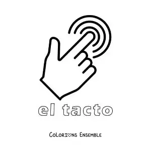 Image à colorier d'un doigt, symbole du sens du toucher