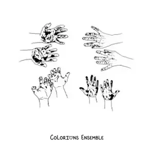 Image à colorier de paumes de mains sales