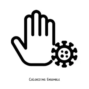 Image à colorier d'une main sale contaminée par un virus