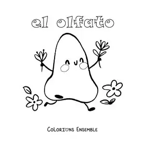 Image à colorier d'un nez animé, pour les enfants
