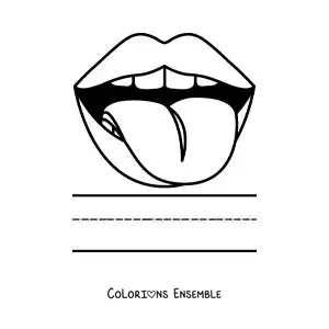 Image à colorier d'une activité éducative pour enfants sur le sens du goût