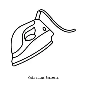 Image à colorier d'un fer à repasser électrique