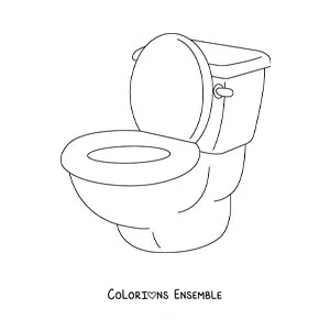 Image à colorier de la cuvette des toilettes
